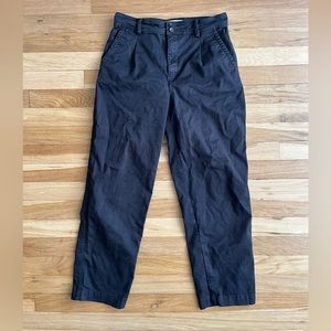 EVERLANE The Pleated Chino, Black Pants, Two Button Fly, Size 6